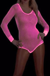 Body fluo rose en résille