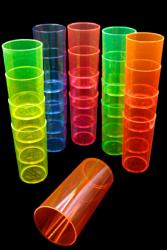 100 Verres fluo réutilisables long drink 29cl - 5 couleurs UV