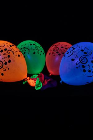 25 Ballons fluo note de musique UV
