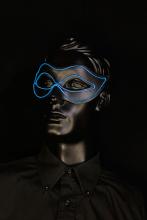 Masque loup lumineux bleu à LED
