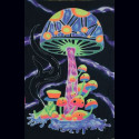 Tenture fluorescente psychedelic mushrooms