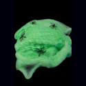 Toile d'araignée fluorescente UV Verte 20g + 2 araignées noires