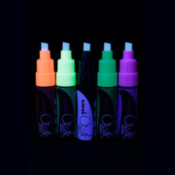  Lot de 5 UNI CHALK 8 mm : 4 Fluo UV + 1 Noir