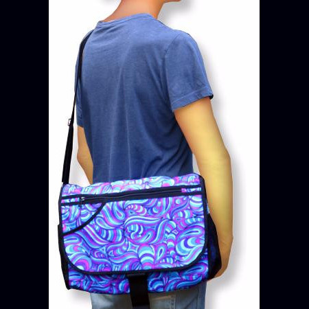 Sac à bandoulière UV motif Psy Bleu Spash