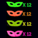 48 Masques loups fluo vénitiens