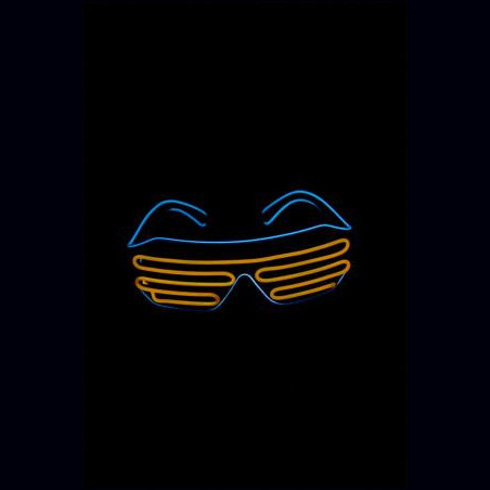 Lunette lumineuse bleu et orange à LED