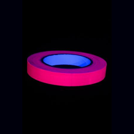 Gaffer rose fluo 19mm x 25m plastifié