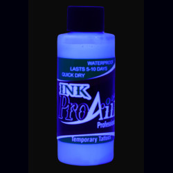 ProAiir INK Bleu Fluo- Encre Tatougage Temporaire pour aérographe- 5-10 jours- 2oz (60 ml) - Water