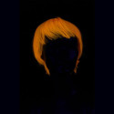 Perruque courte orange fluo UV