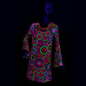 Robe années 70  fluo femme