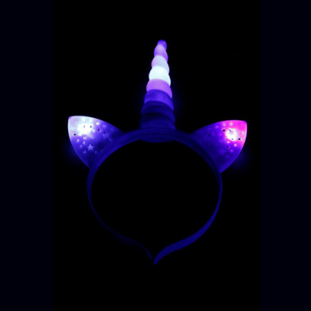 Serre tête violet lumineux licorne
