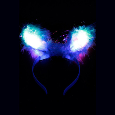 Serre tête bleu lumineux lapin