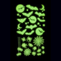 Autocollants décoratifs 21x15 cm araignées et chauve souris phosphorescent