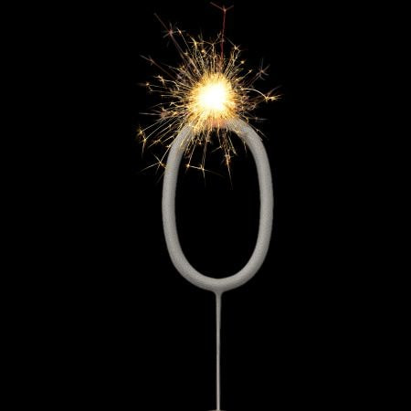Cierge magique chiffre 0 pour gâteau d’anniversaire ou fête, étincelles festives 16,5 cm