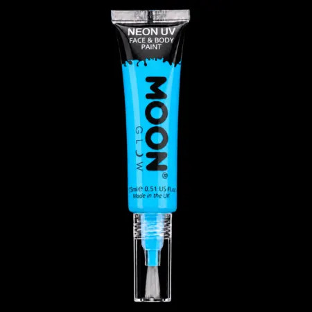 	Tube de maquillage fluo bleu Moon Glow 75 ml avec applicateur pinceau à la lumière du jour