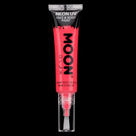 	Tube de maquillage fluo rouge Moon Glow 75 ml avec applicateur pinceau à la lumière du jour