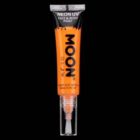 	Tube de maquillage fluo orange Moon Glow 75 ml avec applicateur pinceau à la lumière du jour