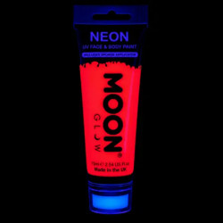 Maquillage fluo UV Visage et Corps avec applicateur éponge - 75 ml - Rouge