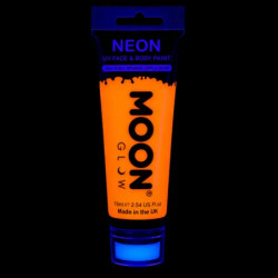 Maquillage fluo UV Visage et Corps avec applicateur éponge - 75 ml - Orange