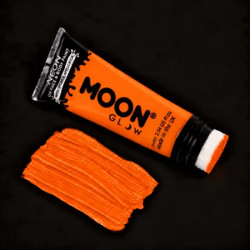 Maquillage fluo UV Visage et Corps avec applicateur éponge - 75 ml - Orange