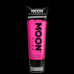 Maquillage fluo UV Visage et Corps avec applicateur éponge - 75 ml - Rose