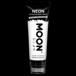 Maquillage fluo UV Visage et Corps avec applicateur éponge - 75 ml - Blanc