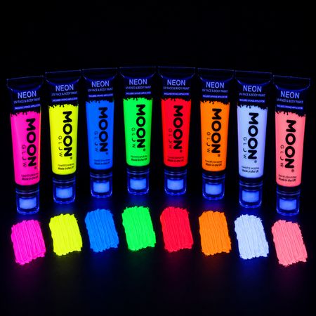 Pack 8 Maquillages Fluo UV avec Applicateur éponge