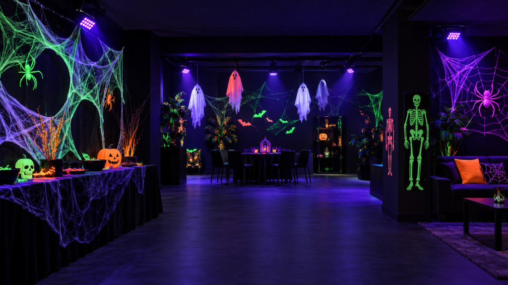 Décoration Halloween fluo : répartir la lumière noire sans zones mortes